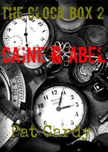 Front over of Clock Box 2: Caine and Abel book, featuring a selection of old coins and clock faces